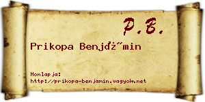 Prikopa Benjámin névjegykártya